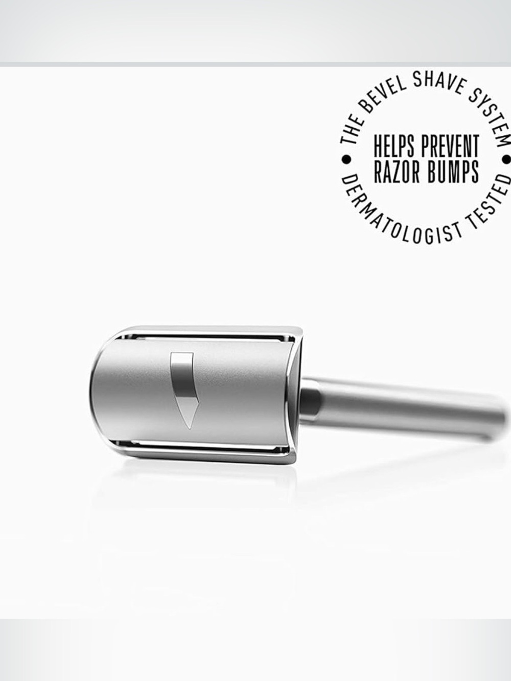 BEVEL Premium Safety Razor Brass Weighted Handle Silver NEW
